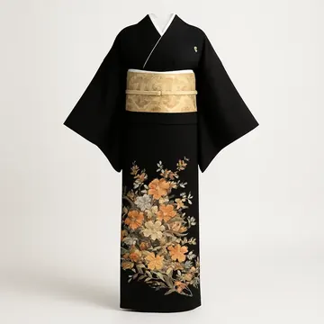 色留袖・吉祥花柄