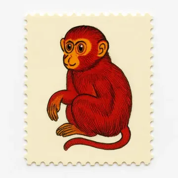 1980年赤猿切手(中国庚申年)