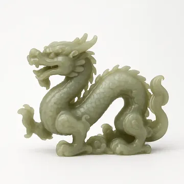 翡翠彫刻龍（明代）