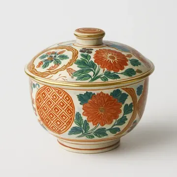 九谷焼 蓋物